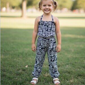 CHACH BEACH Girl's Jumpsuit Swim Blue Size 4 Smocked